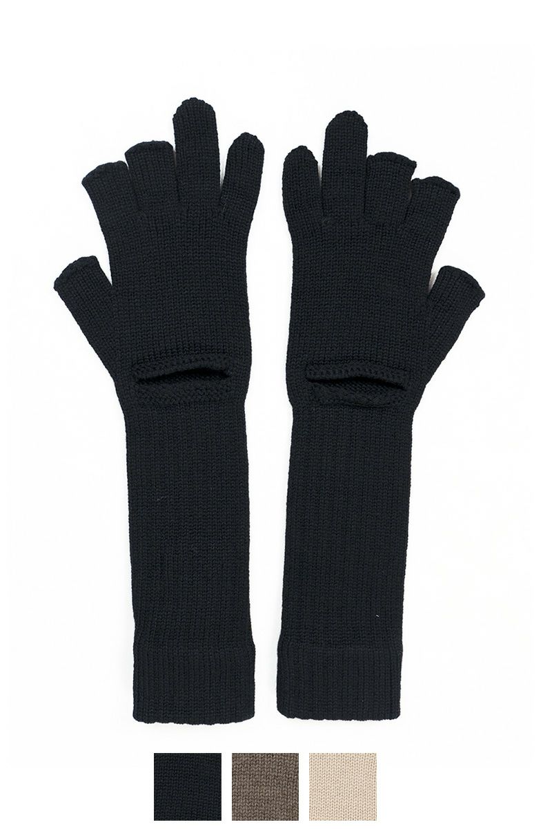 JANE SMITH(ジェーンスミス)5G WOOL THREE FINGER LESS GROVE バージンエクストラスーパーファインウールフィンガーレスグローブ 23WKN-＃925S