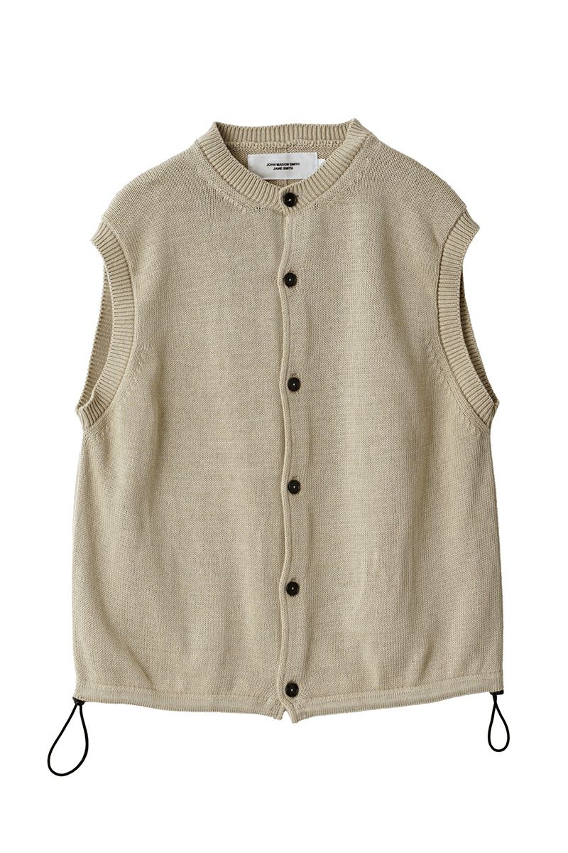 JANE SMITH(ジェーンスミス)7G CREW NECK FRONT BUTTON VEST クルーネックフロントボタンベスト 24SKN-#241S -4