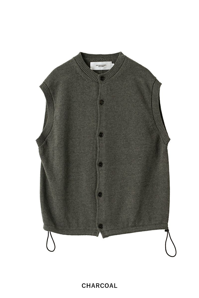 JANE SMITH(ジェーンスミス)7G CREW NECK FRONT BUTTON VEST クルーネックフロントボタンベスト 24SKN-#241S -14