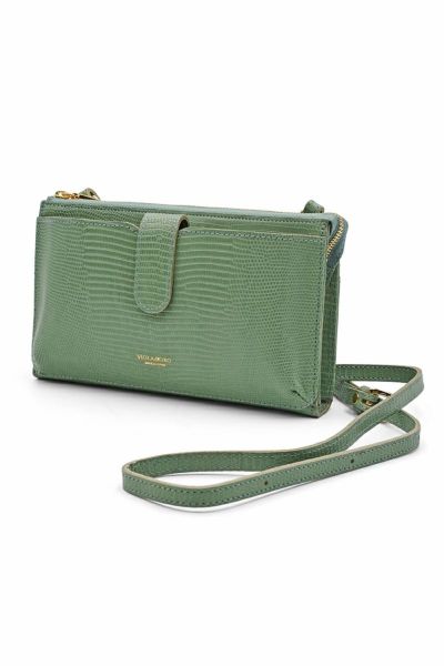 VIOLAd'ORO(ヴィオラドーロ)ADRIA リザード型押しレザー 横型スマートフォンポシェット V-1326