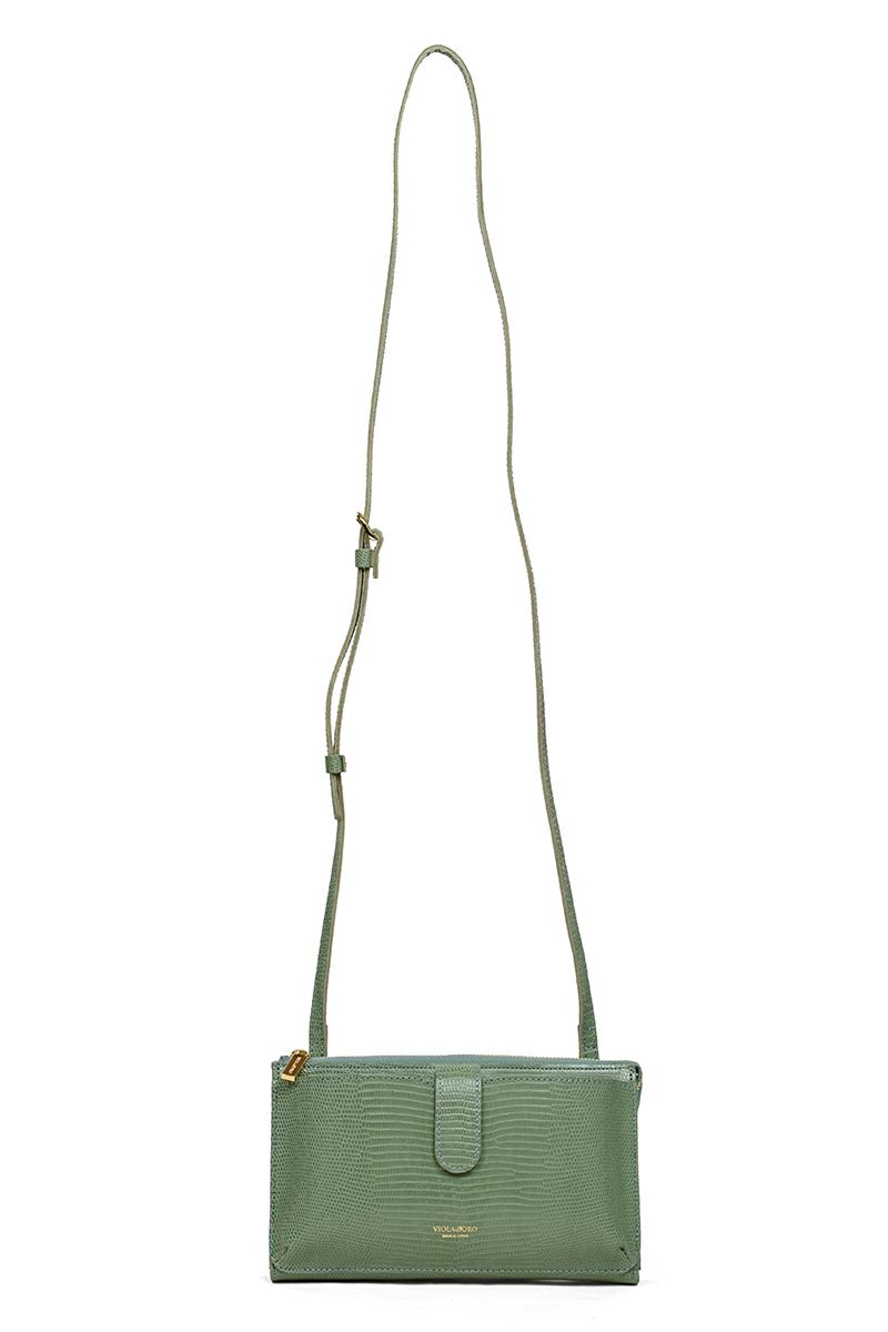 VIOLAd'ORO(ヴィオラドーロ)ADRIA リザード型押しレザー 横型スマートフォンポシェット V-1326 -3