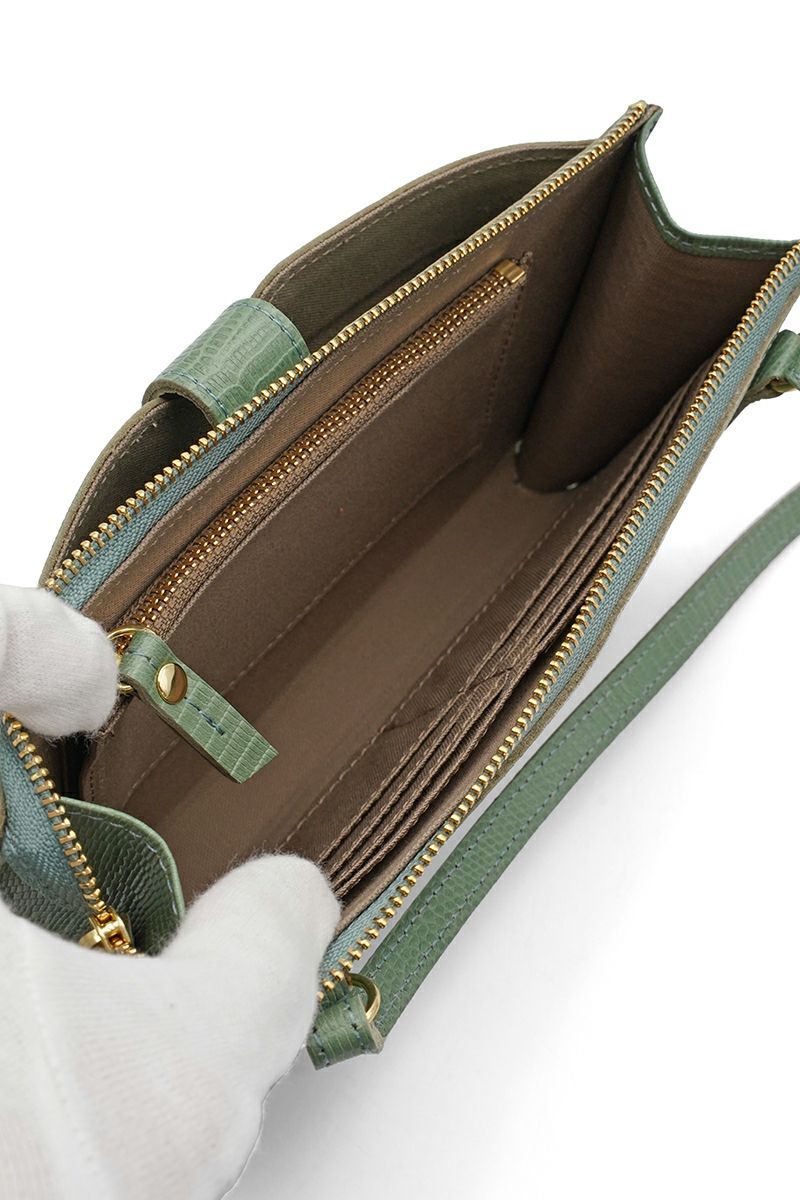 VIOLAd'ORO(ヴィオラドーロ)ADRIA リザード型押しレザー 横型スマートフォンポシェット V-1326 -6