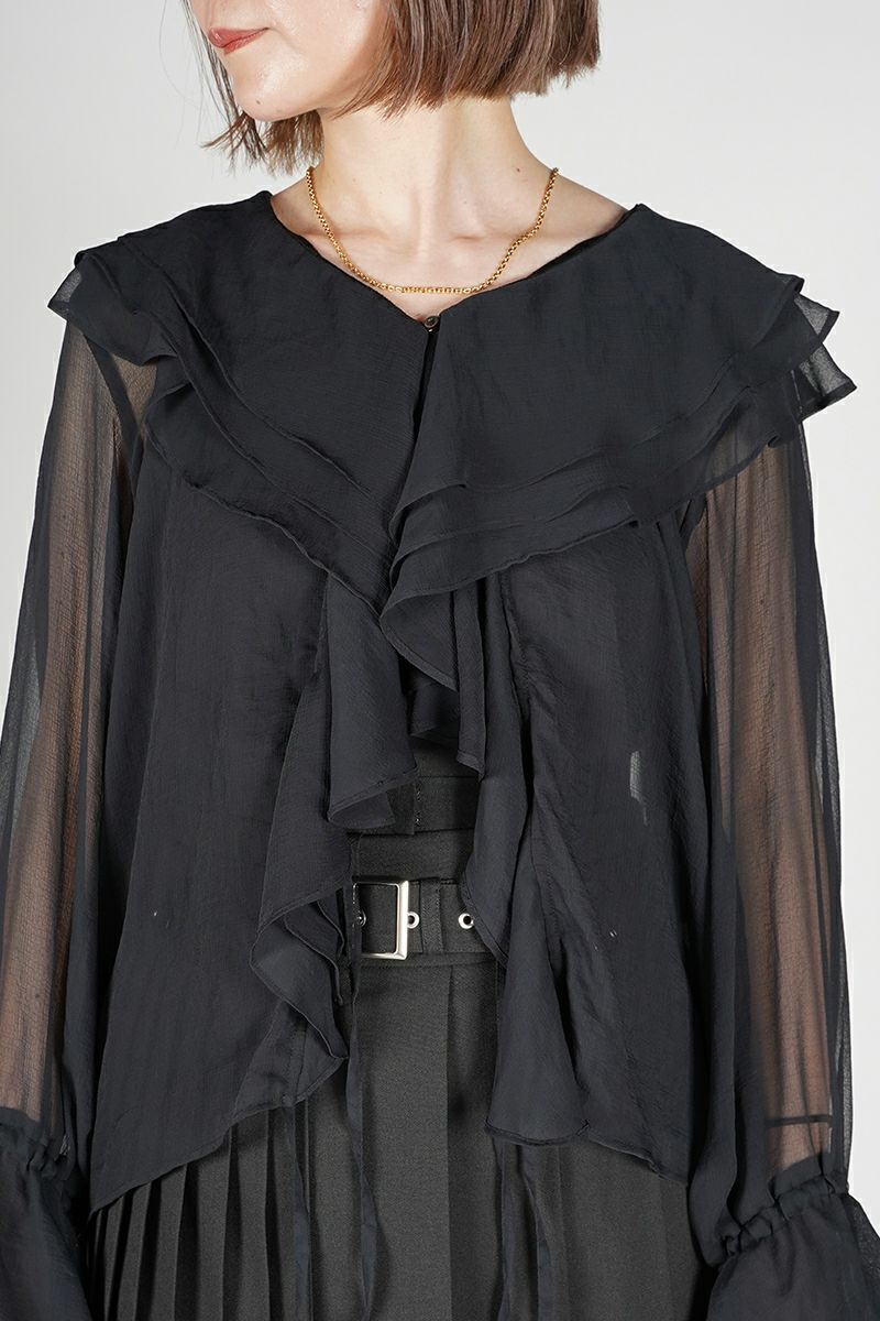 NOUNLESS(ナウンレス)AIRY RUFFLE OVER BLOUSE エアリーラッフルオーバーブラウス 112410430160 -1