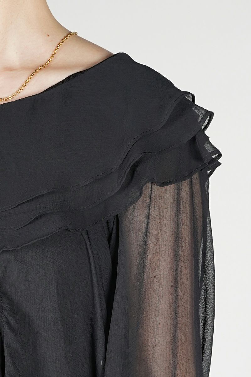 NOUNLESS(ナウンレス)AIRY RUFFLE OVER BLOUSE エアリーラッフルオーバーブラウス 112410430160 -2