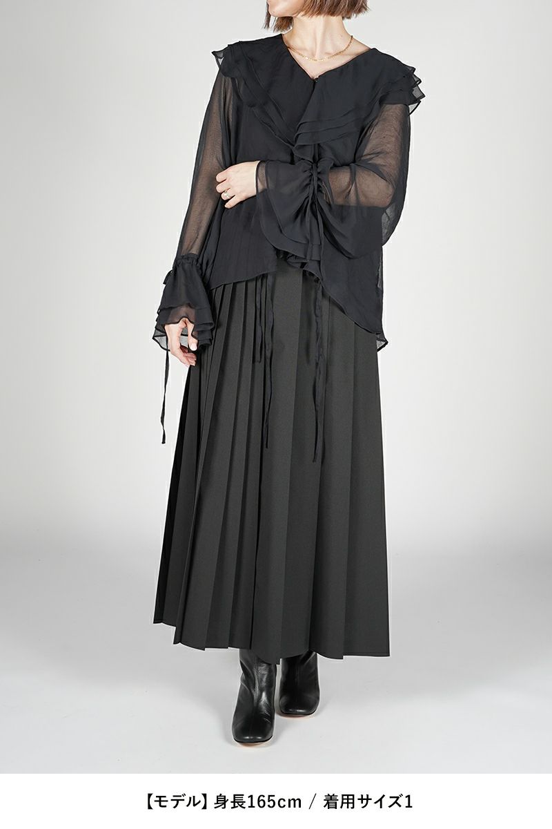 NOUNLESS(ナウンレス)AIRY RUFFLE OVER BLOUSE エアリーラッフルオーバーブラウス 112410430160 -4