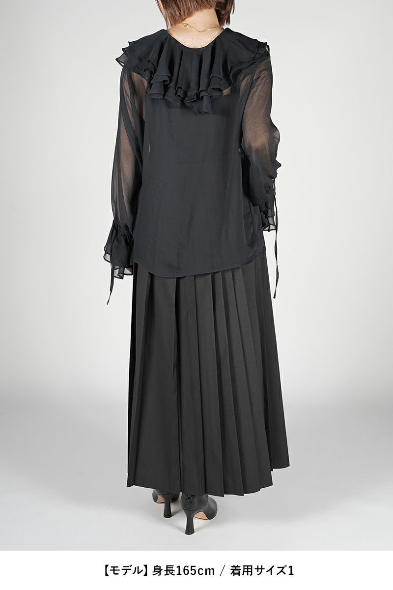 NOUNLESS(ナウンレス)AIRY RUFFLE OVER BLOUSE エアリーラッフルオーバーブラウス 112410430160 -5