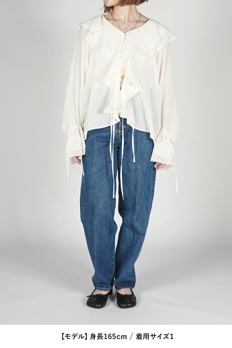 NOUNLESS(ナウンレス)AIRY RUFFLE OVER BLOUSE エアリーラッフルオーバーブラウス 112410430160 -6