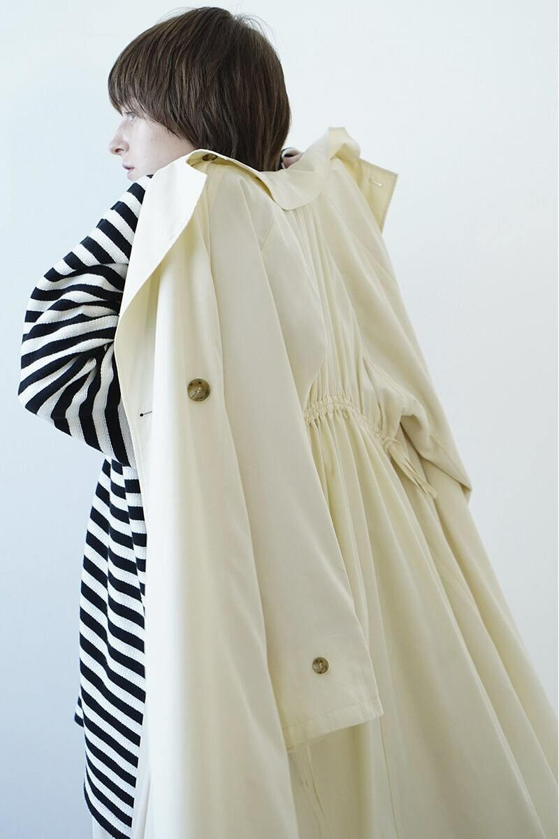 CLANE クラネ バッグ ギャザー ドレス トレンチコート グレー　GREY 松本恵奈のMUST BUY- 2月14日（火）発売の”BACK GATHER DRESS