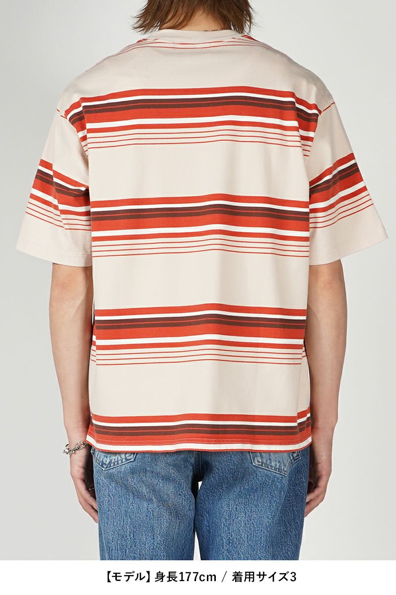 UNUSED US2433 新品　サイズ3 UNUSED / US2433 Border T-shirt (Beige × Red)