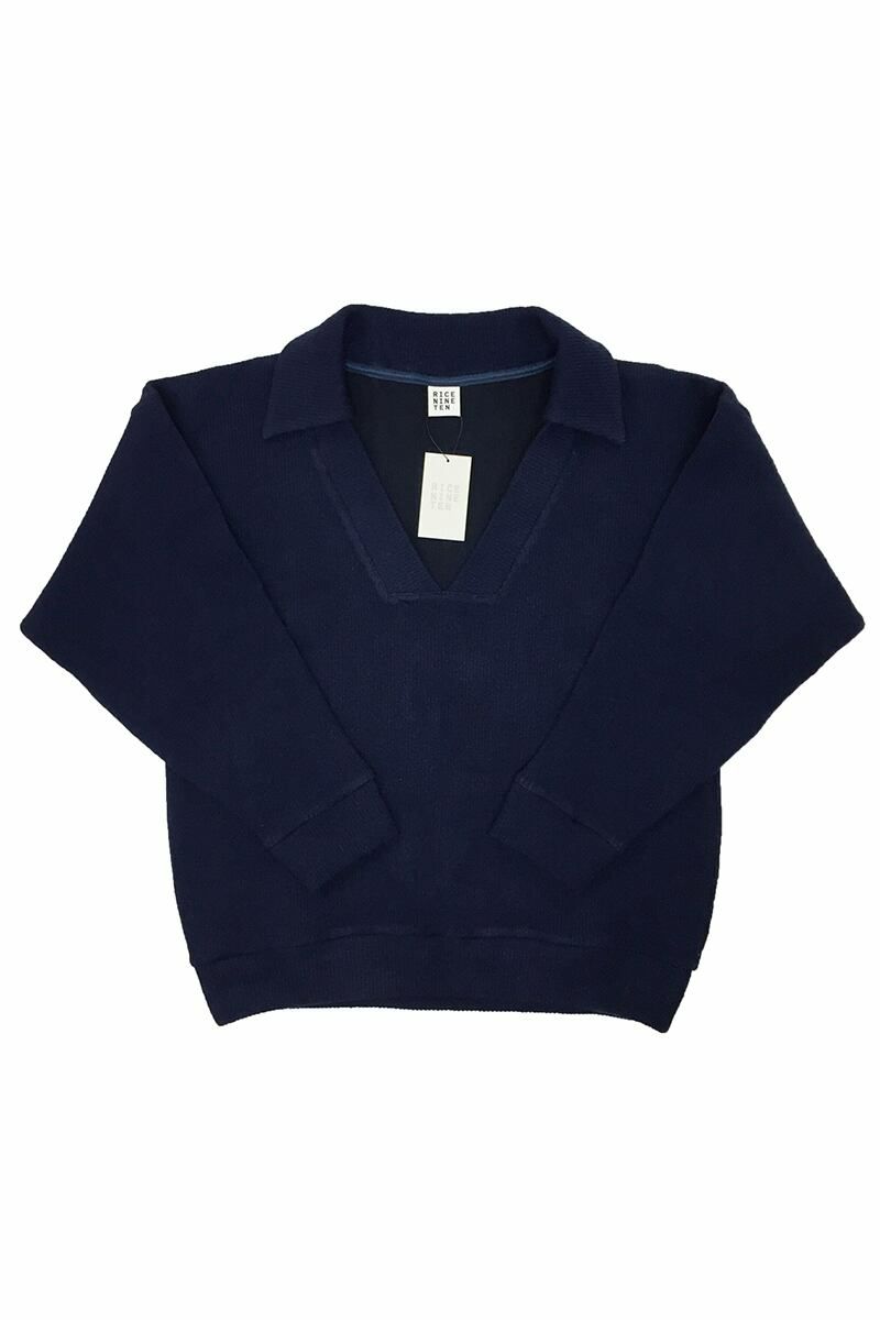 RICE NINE TEN(ライスナインテン)COLLARED V NECK SWEATER カラードVネックセーター KN-CV -6