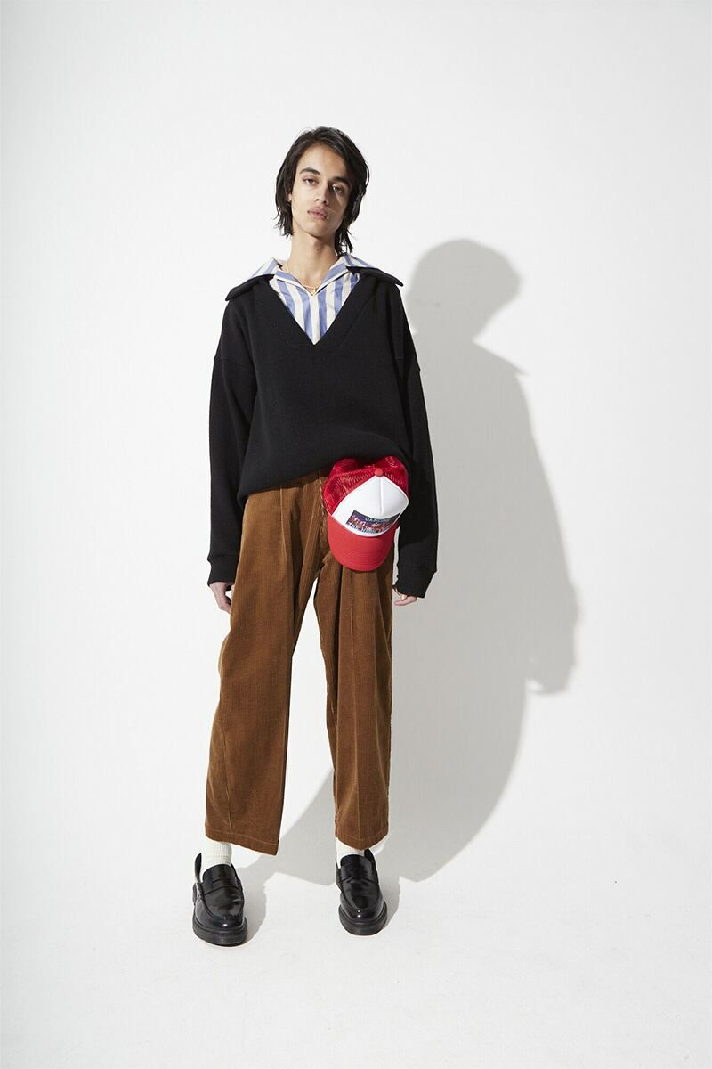 RICE NINE TEN(ライスナインテン)COLLARED V NECK SWEATER カラードVネックセーター KN-CV -7