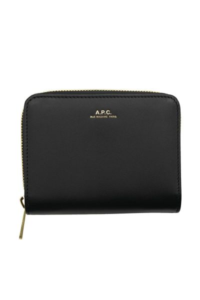 A.P.C(アーペーセー)COMPACT EMMANUELLE(GOLD Logo&Zip) コンパクトウォレット 25085-1-02347