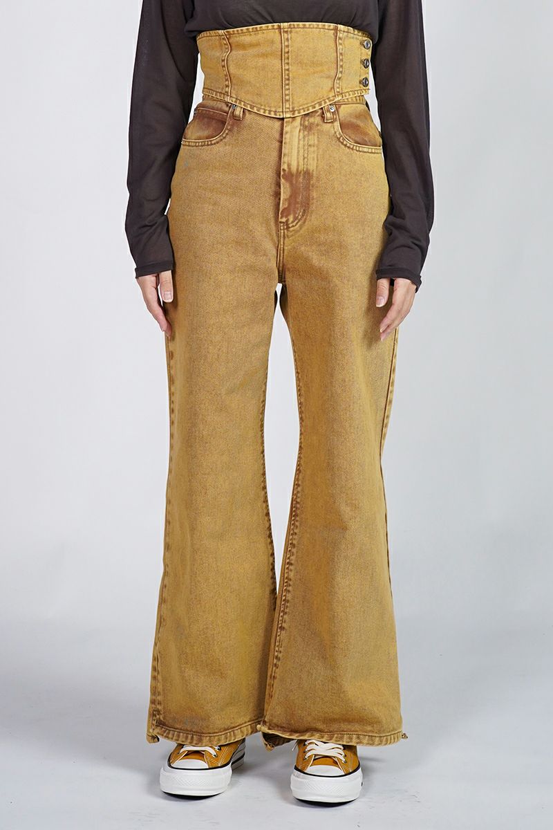 NOUNLESS(ナウンレス)CORSET WITH WIDE DENIM PANTS コルセットワイドデニム 112410830200 -1