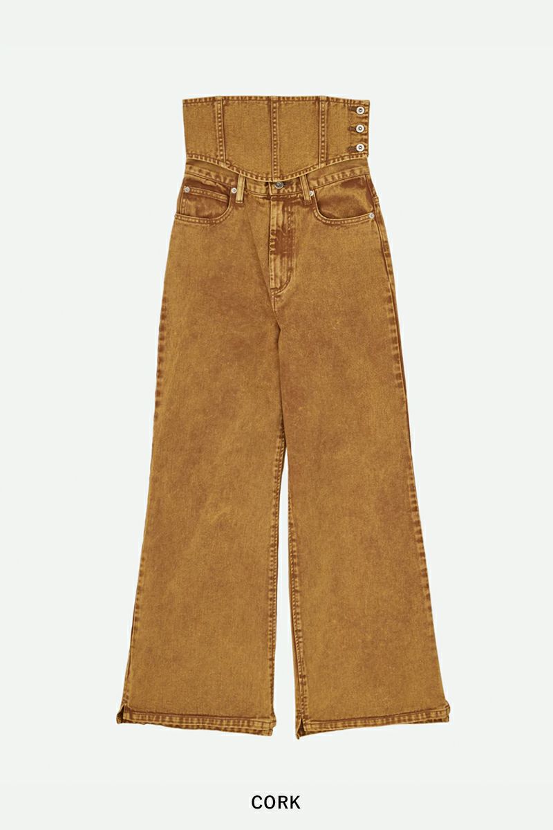 NOUNLESS(ナウンレス)CORSET WITH WIDE DENIM PANTS コルセットワイドデニム 112410830200 -18