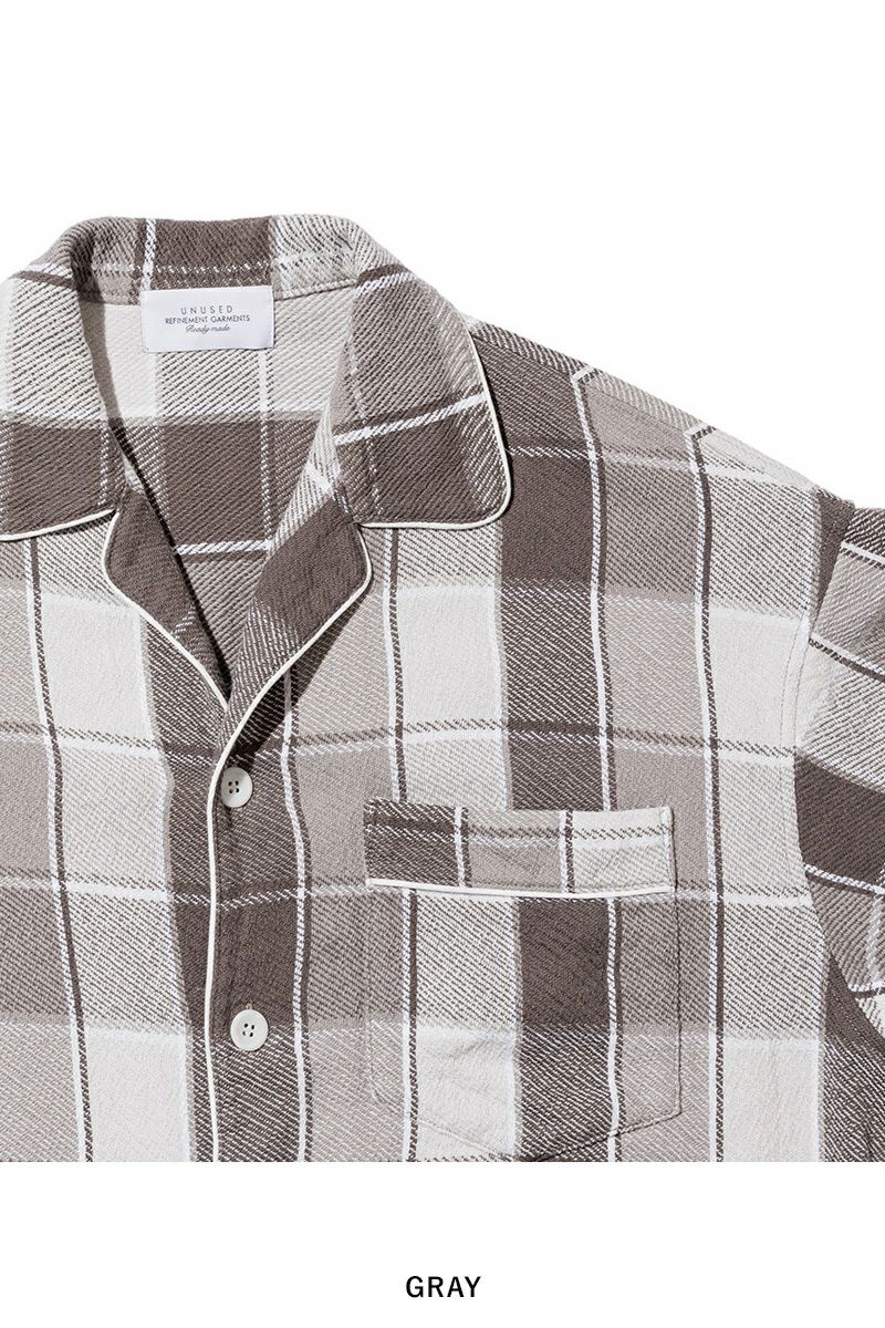 UNUSED(アンユーズド)Check short sleeve shirt チェック半袖シャツ US2416 -3