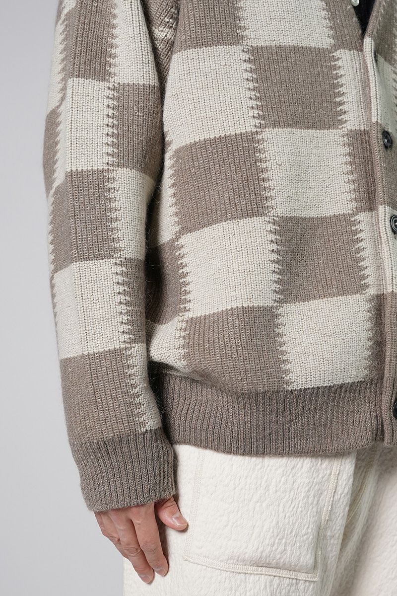 UNUSED(アンユーズド)Checkered flag cardigan　チェッカーフラッグVネックカーディガン US2364 -3