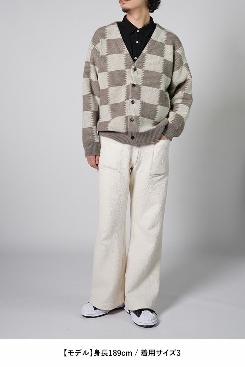UNUSED(アンユーズド)Checkered flag cardigan　チェッカーフラッグVネックカーディガン US2364 -4