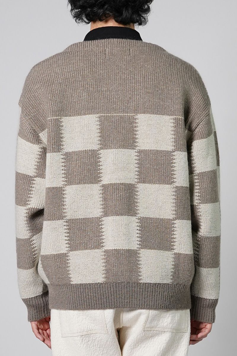 UNUSED(アンユーズド)Checkered flag cardigan　チェッカーフラッグVネックカーディガン US2364 -9