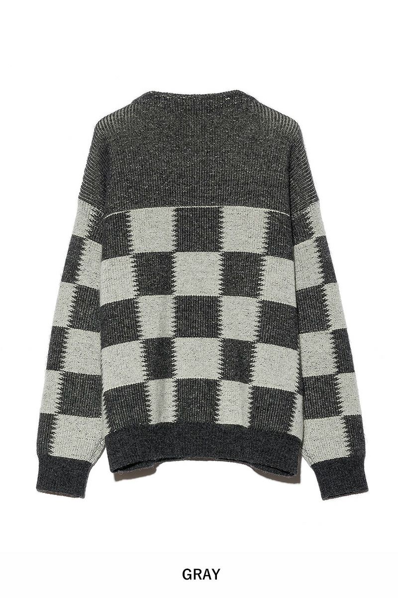 UNUSED(アンユーズド)Checkered flag cardigan　チェッカーフラッグVネックカーディガン US2364 -13
