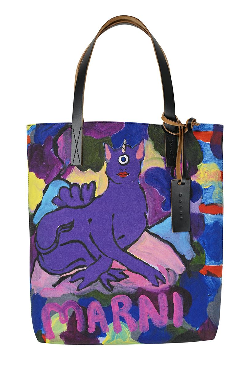 MARNI(マルニ)Colori misti Marni printed cotton tote bag マルニプリントコットントートバッグ SHMP0091U0P5337 -9