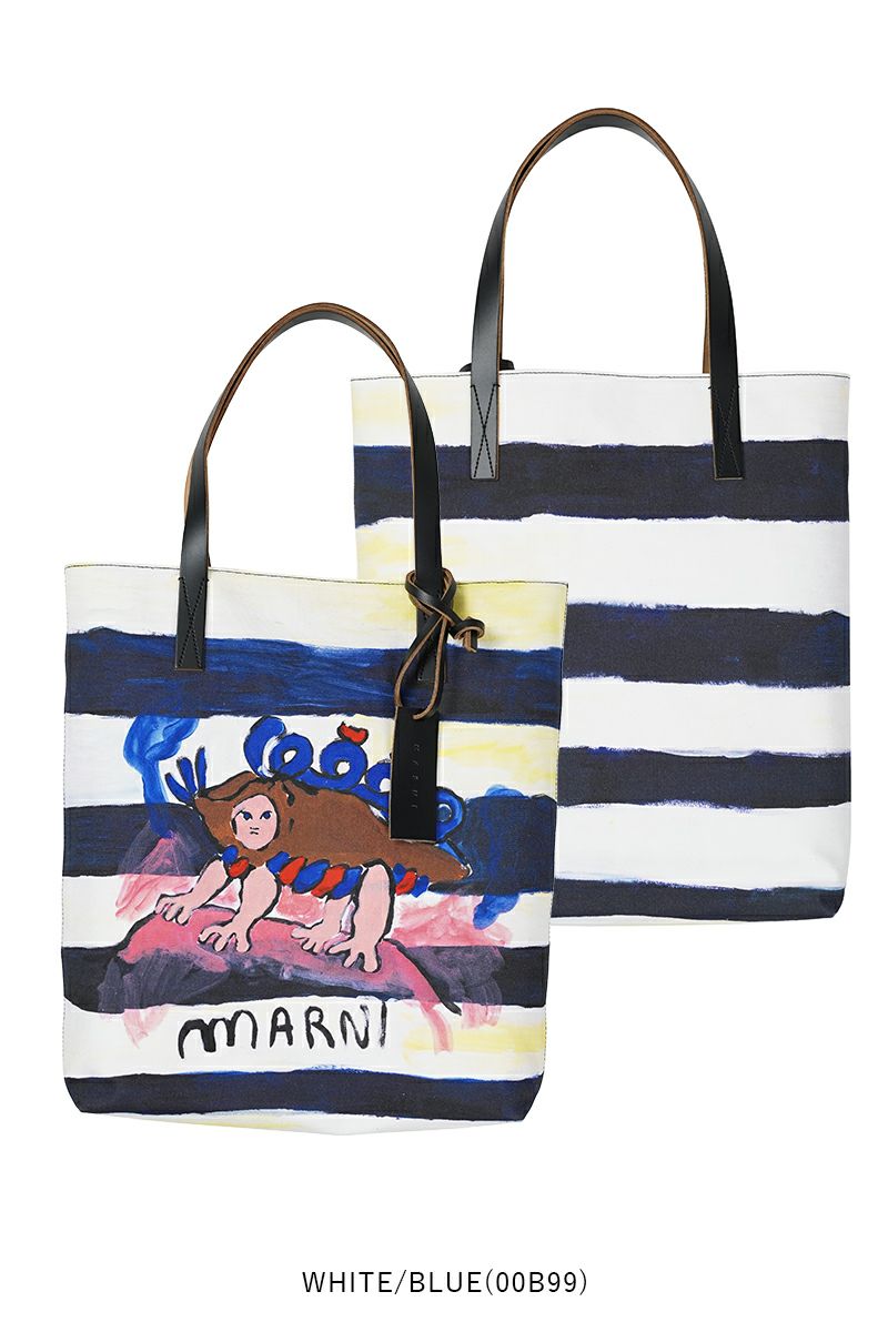 MARNI(マルニ)Colori misti Marni printed cotton tote bag マルニプリントコットントートバッグ SHMP0091U0P5337 -14