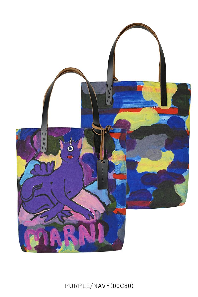 MARNI(マルニ)Colori misti Marni printed cotton tote bag マルニプリントコットントートバッグ SHMP0091U0P5337 -15