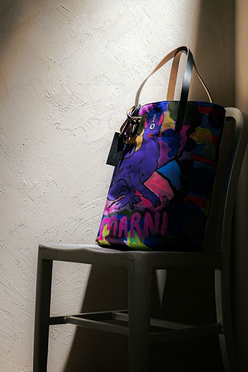 MARNI(マルニ)Colori misti Marni printed cotton tote bag マルニプリントコットントートバッグ SHMP0091U0P5337 -16
