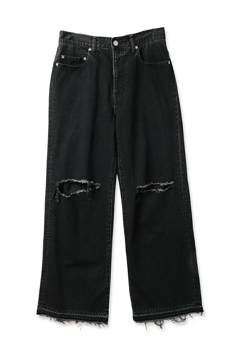 JieDa(ジエダ)DAMAGE LOOSE FIT DENIM ダメージルーズフィットデニム Jie-STD-PT17-USED-BK