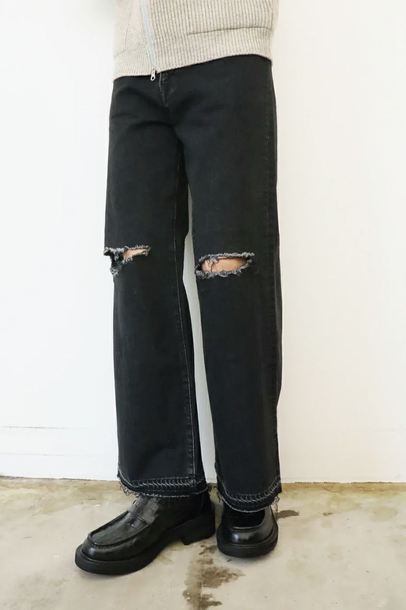 JieDa(ジエダ)DAMAGE LOOSE FIT DENIM ダメージルーズフィットデニム Jie-STD-PT17-USED-BK -9