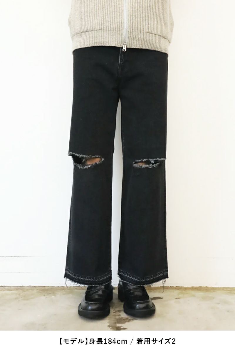 JieDa(ジエダ)DAMAGE LOOSE FIT DENIM ダメージルーズフィットデニム Jie-STD-PT17-USED-BK -13