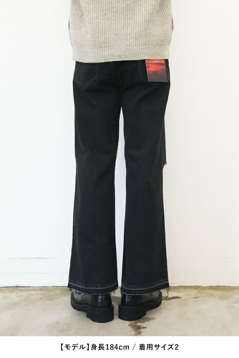 【試着のみ】<JieDa> ダメージ ルーズ デニム パンツ Jieda（ジエダ）の「DAMAGE LOOSE FIT DENIM ”BLK