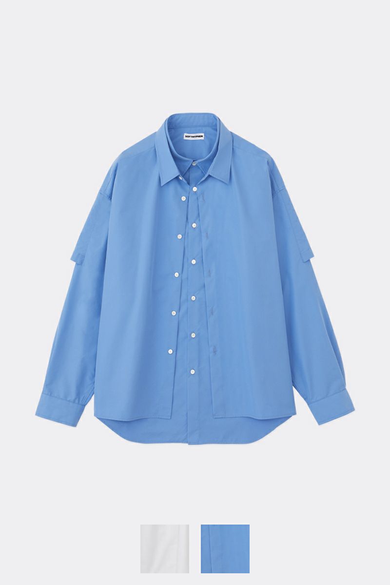 SOFTHYPHEN(ソフトハイフン)DOUBLE FRONT OVER SIZED SIGNATURE SHIRT ダブルフロントオーバーサイズシグネチャーシャツ MGMFB231264