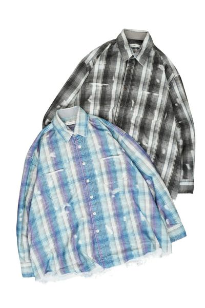 JieDa(ジエダ)FLANNEL DAMAGE SHIRT フランネルダメージシャツ Jie-23W-SH07-A