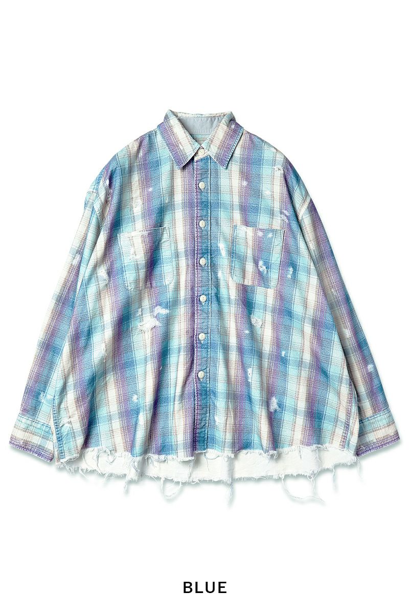JieDa(ジエダ)FLANNEL DAMAGE SHIRT フランネルダメージシャツ Jie-23W-SH07-A -10