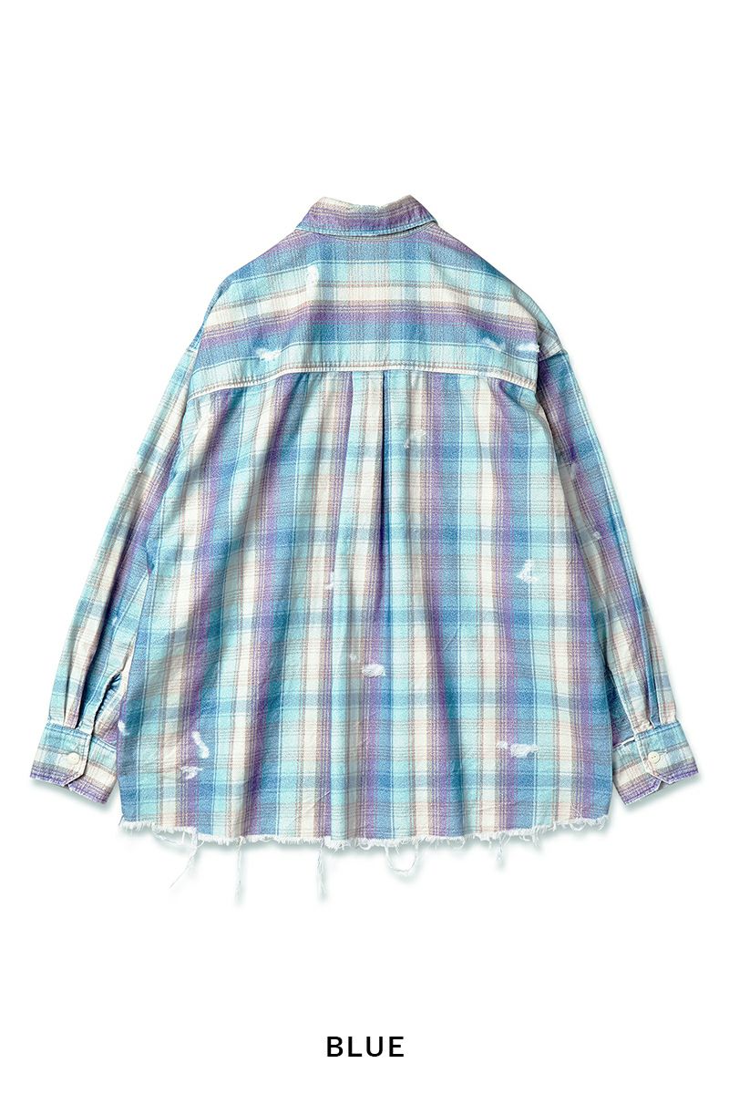 JieDa(ジエダ)FLANNEL DAMAGE SHIRT フランネルダメージシャツ Jie-23W-SH07-A -11