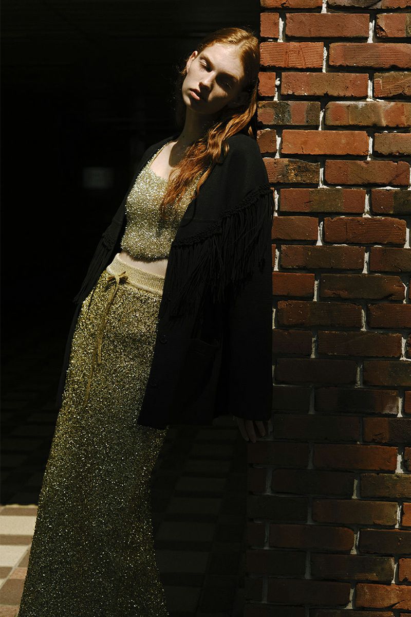 NOUNLESS(ナウンレス)GLITTER TAPE YARN KNIT SKIRT グリッタータイプヤーンニットスカート 112410930090 -2