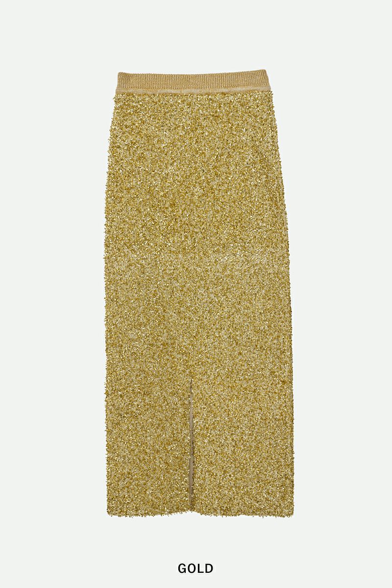NOUNLESS(ナウンレス)GLITTER TAPE YARN KNIT SKIRT グリッタータイプヤーンニットスカート 112410930090 -8
