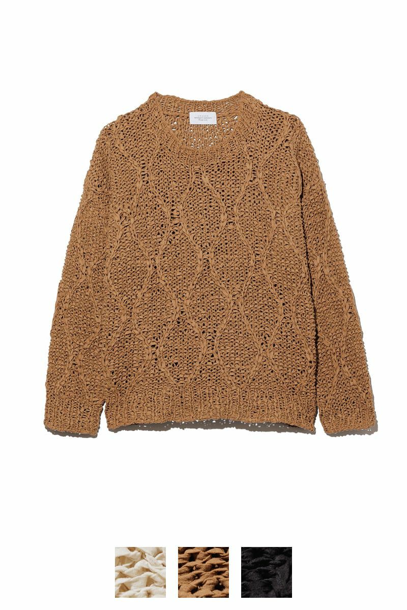 UNUSED(アンユーズド)Gourd Pattern Hand-Knitted Crewneck Sweater ゴードパターンハンドニットクルーネックセーター US2336