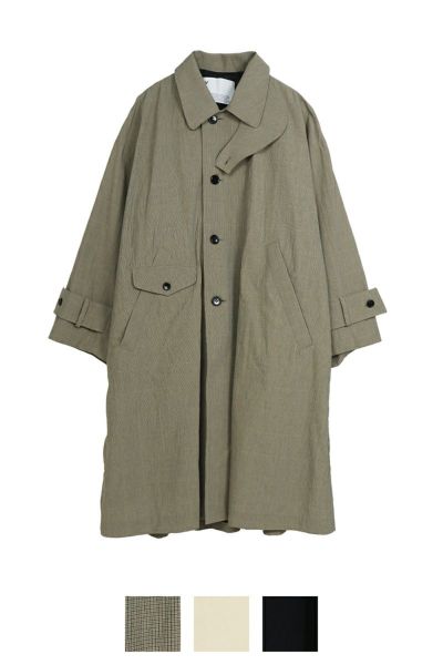 VOAAOV(ヴォアーブ)HIGH TWISTED ORGANIC COTTON Long Coat ハイツイストオーガニックコットンロングコート ステンカラーコート VOCO-J51