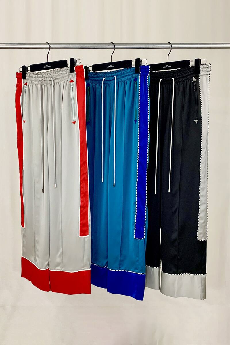 SYU.HOMME FEMM(シュウ オム フェム)Hang-out Pajama pants -Black / GreenBlue- H21SS-14