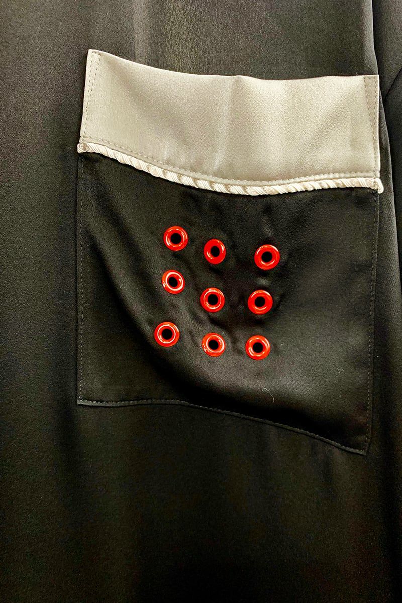 SYU.HOMME FEMM(シュウ オム フェム)Hang-out Pajama shirts -Black / GreenBlue- H21SS-08 -3