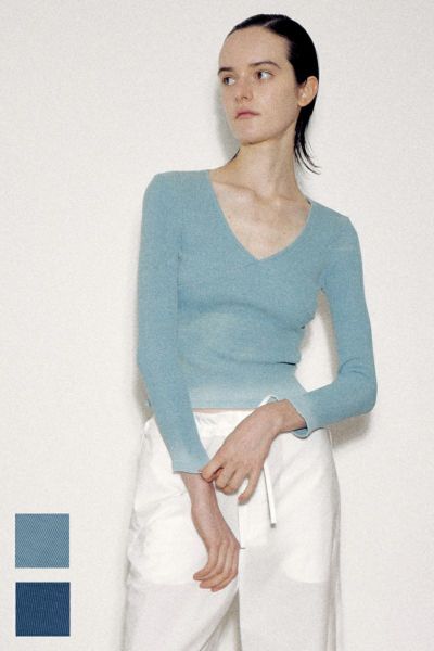 VERSO(ヴェルソ)Indigo Dyeing Long Sleeve Jersey Top インディゴダイ長袖ジャージートップ VRS24SSTOP002