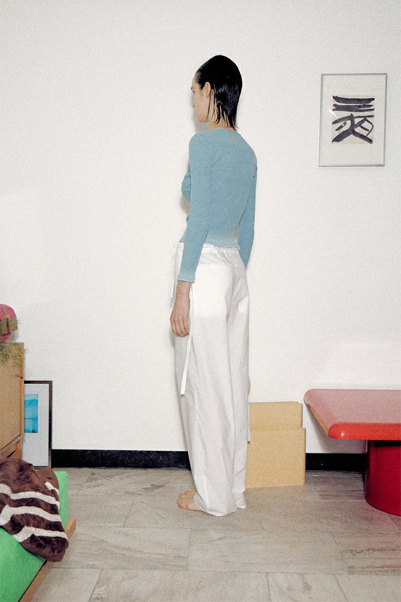 VERSO(ヴェルソ)Indigo Dyeing Long Sleeve Jersey Top インディゴダイ長袖ジャージートップ VRS24SSTOP002 -3