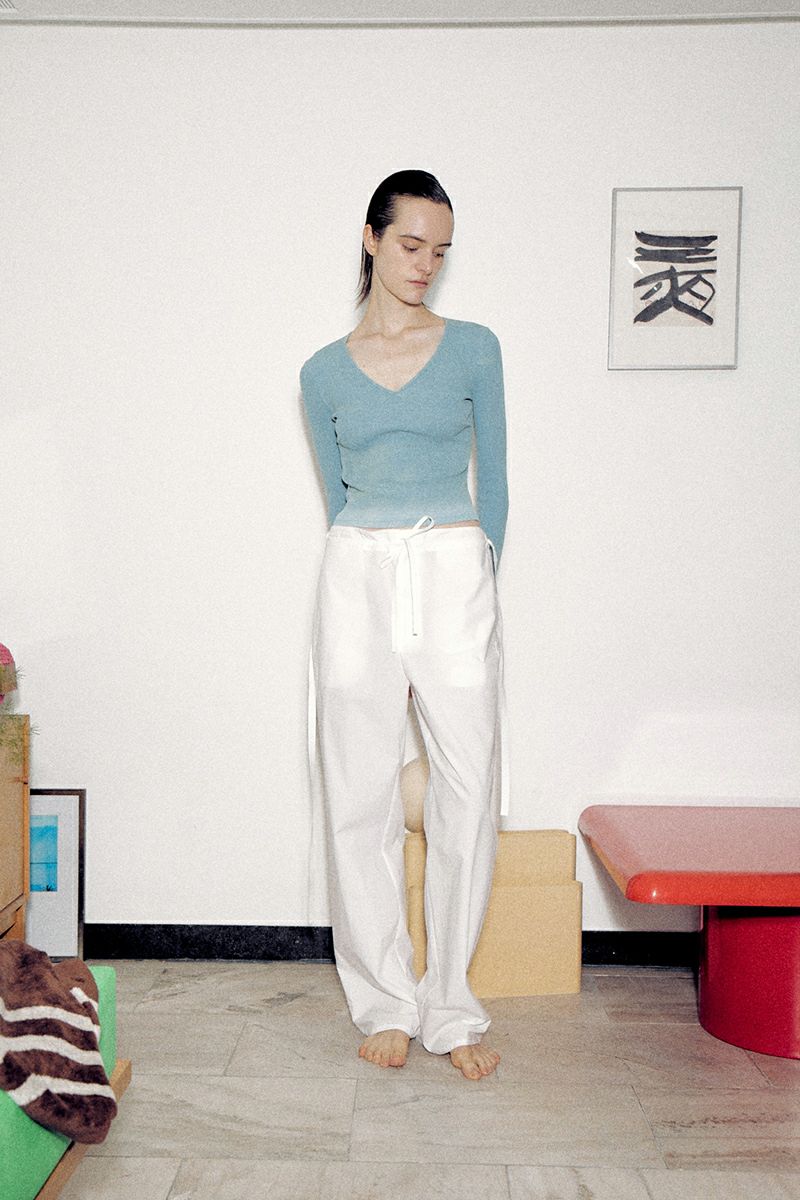 VERSO(ヴェルソ)Indigo Dyeing Long Sleeve Jersey Top インディゴダイ長袖ジャージートップ VRS24SSTOP002 -4