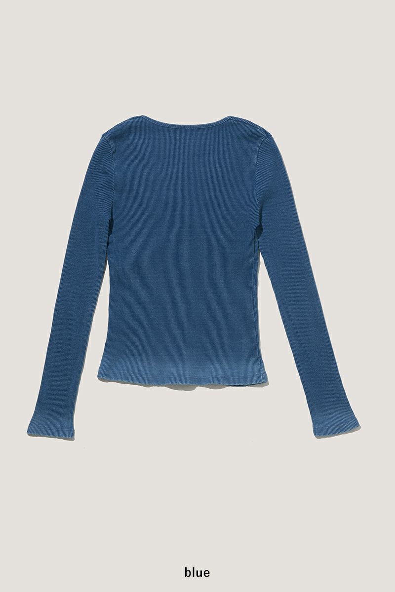 VERSO(ヴェルソ)Indigo Dyeing Long Sleeve Jersey Top インディゴダイ長袖ジャージートップ VRS24SSTOP002 -8