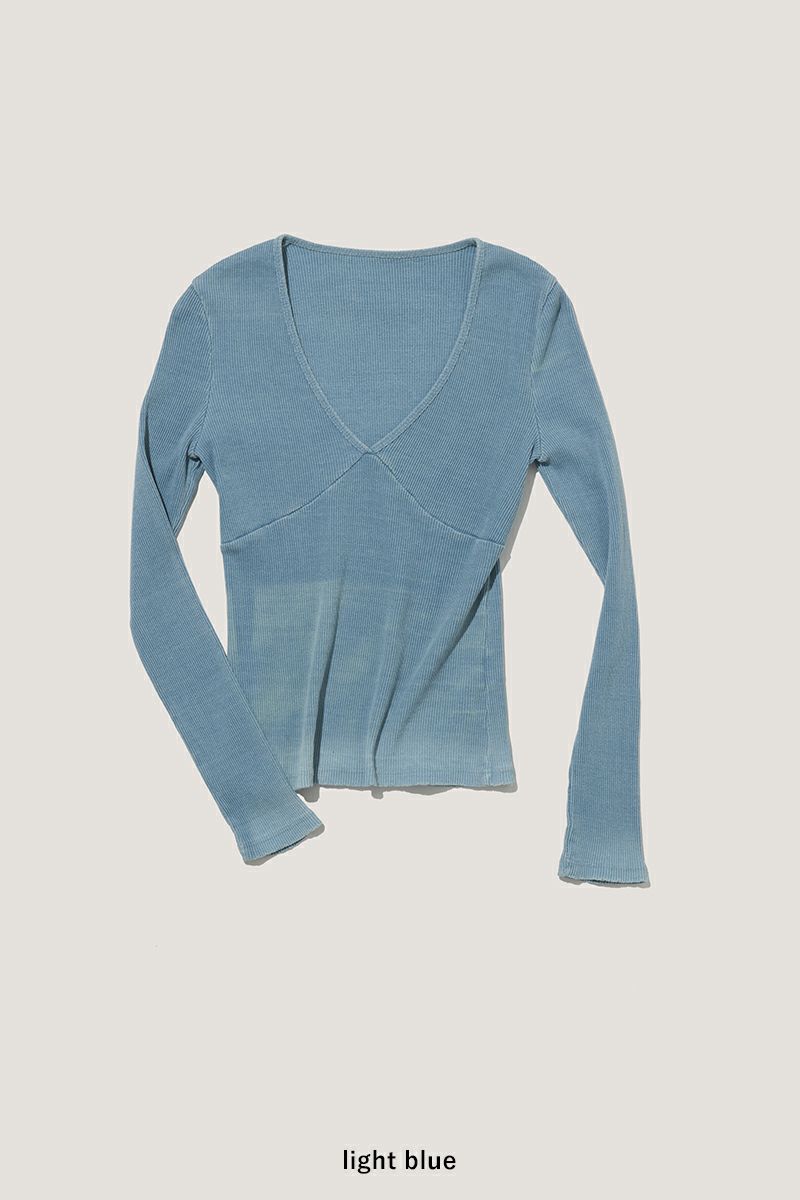 VERSO(ヴェルソ)Indigo Dyeing Long Sleeve Jersey Top インディゴダイ長袖ジャージートップ VRS24SSTOP002 -9