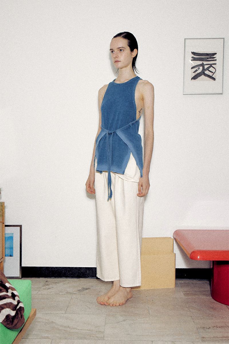 VERSO(ヴェルソ)Indigo Dyeing Wrap Sleeveless ラップノースリーブ VRS24SSTOP009 -2