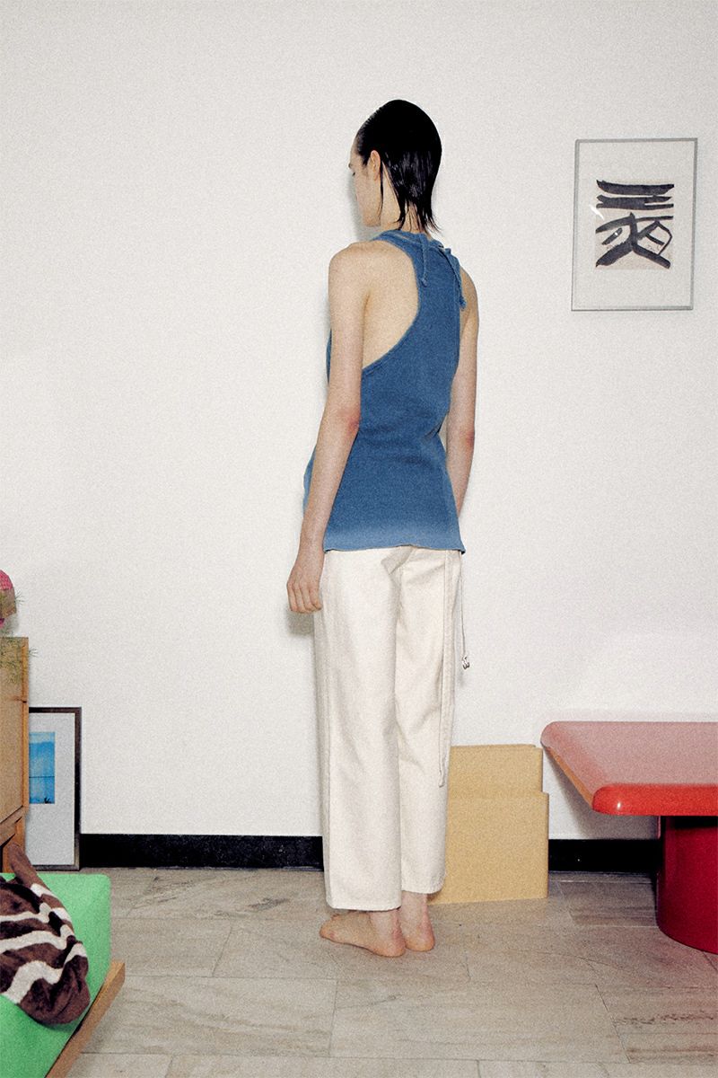 VERSO(ヴェルソ)Indigo Dyeing Wrap Sleeveless ラップノースリーブ VRS24SSTOP009 -3