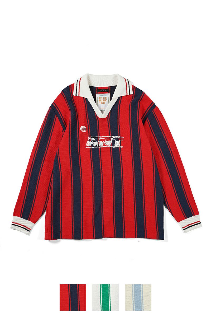 RICE NINE TEN(ライスナインテン)Knitting Long Sleeve Soccer Jersey ニッティング長袖サッカージャージー KN-LS-SOC