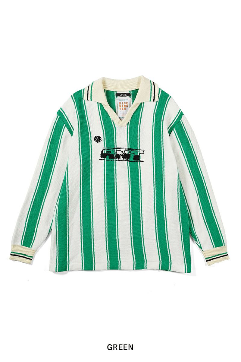 RICE NINE TEN(ライスナインテン)Knitting Long Sleeve Soccer Jersey ニッティング長袖サッカージャージー KN-LS-SOC -19